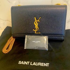 YSL MEDIUM KATE. NWT. SAINT LAURENT black & gold. New with dust bag & card.